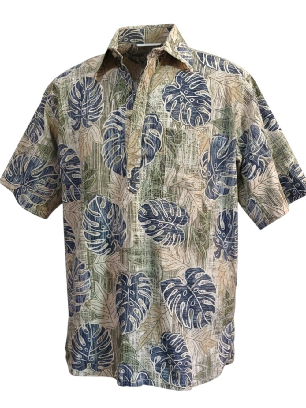 Vintage Go Barefoot 100% Cotton Hawaiian Aloha Shirt Popover/Tropical/Beach - Lg